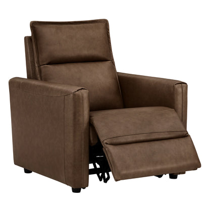 Jared Genuine Leather Wall Hugger 2-Seater Modular Reclining Sofa with Power Headrest