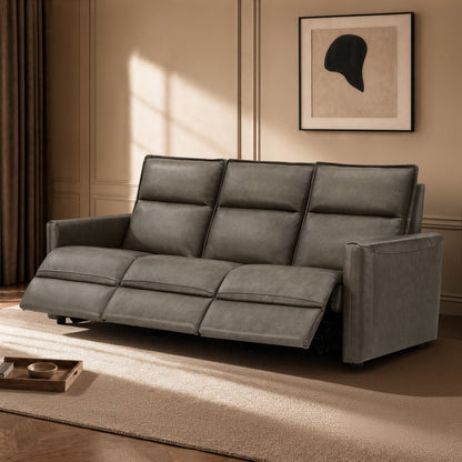 Jared Genuine Leather Wall Hugger 3-Seater Modular Reclining Sofa with Power Headrest