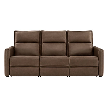 Jared Genuine Leather Wall Hugger 3-Seater Modular Reclining Sofa with Power Headrest