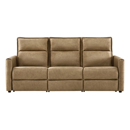 Jared Genuine Leather Wall Hugger 3-Seater Modular Reclining Sofa with Power Headrest