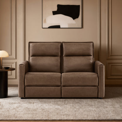 Jared Genuine Leather Wall Hugger 2-Seater Modular Reclining Sofa with Power Headrest
