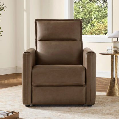 Jared Genuine Leather Wall Hugger Recliner with Power Headrest