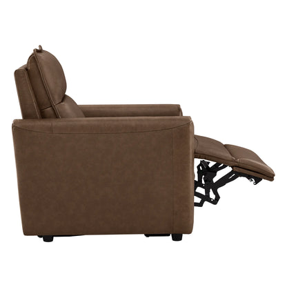 Jared Genuine Leather Wall Hugger 2-Seater Modular Reclining Sofa with Power Headrest