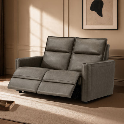 Jared Genuine Leather Wall Hugger 2-Seater Modular Reclining Sofa with Power Headrest
