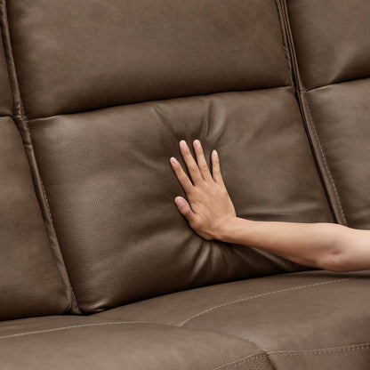 Jared Genuine Leather Wall Hugger 2-Seater Modular Reclining Sofa with Power Headrest