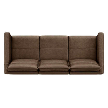 Jared Genuine Leather Wall Hugger 3-Seater Modular Reclining Sofa with Power Headrest