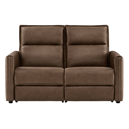 Jared Genuine Leather Wall Hugger 2-Seater Modular Reclining Sofa with Power Headrest