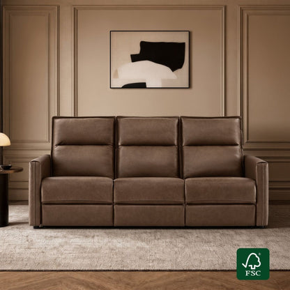 Jared Genuine Leather Wall Hugger 3-Seater Modular Reclining Sofa with Power Headrest