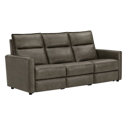 Jared Genuine Leather Wall Hugger 3-Seater Modular Reclining Sofa with Power Headrest