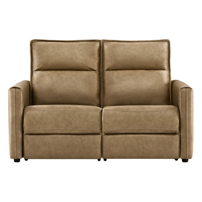 Jared Genuine Leather Wall Hugger 2-Seater Modular Reclining Sofa with Power Headrest