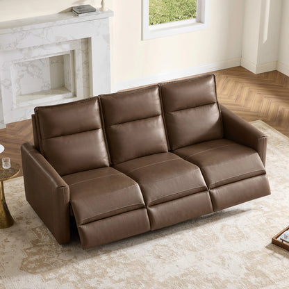 Jared Genuine Leather Wall Hugger 3-Seater Modular Reclining Sofa with Power Headrest