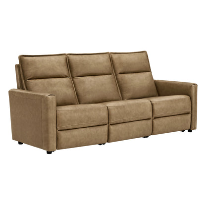 Jared Genuine Leather Wall Hugger 3-Seater Modular Reclining Sofa with Power Headrest