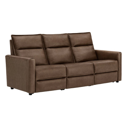 Jared Genuine Leather Wall Hugger 3-Seater Modular Reclining Sofa with Power Headrest