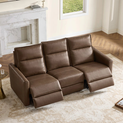 Jared Genuine Leather Wall Hugger 3-Seater Modular Reclining Sofa with Power Headrest