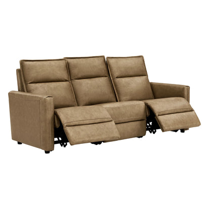 Jared Genuine Leather Wall Hugger 3-Seater Modular Reclining Sofa with Power Headrest