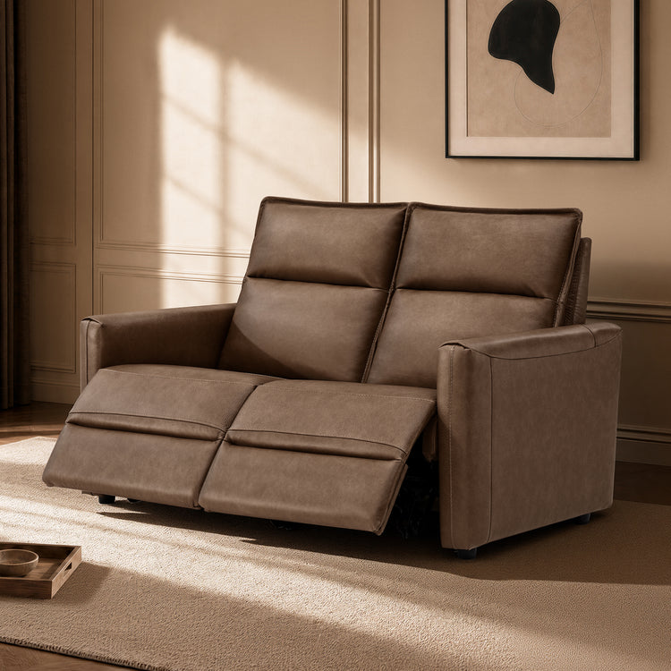 Jared Genuine Leather Wall Hugger 2-Seater Modular Reclining Sofa with Power Headrest