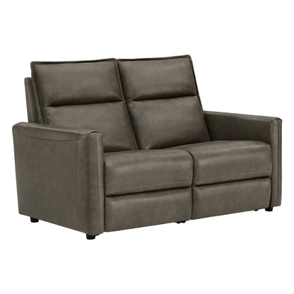 Jared Genuine Leather Wall Hugger 2-Seater Modular Reclining Sofa with Power Headrest