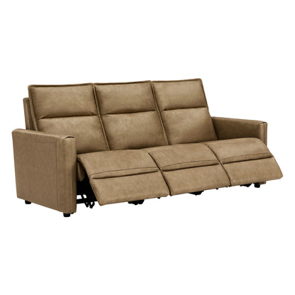 Jared Genuine Leather Wall Hugger 3-Seater Modular Reclining Sofa with Power Headrest