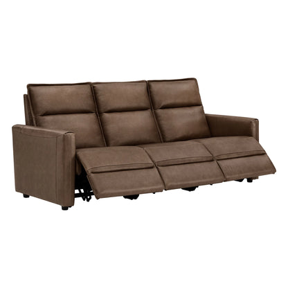 Jared Genuine Leather Wall Hugger 3-Seater Modular Reclining Sofa with Power Headrest