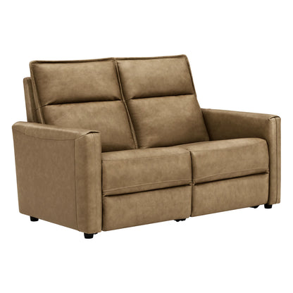 Jared Genuine Leather Wall Hugger 2-Seater Modular Reclining Sofa with Power Headrest