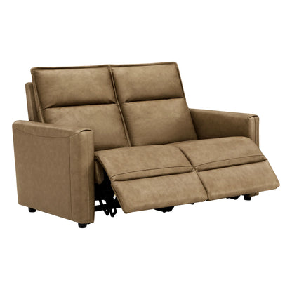 Jared Genuine Leather Wall Hugger 2-Seater Modular Reclining Sofa with Power Headrest