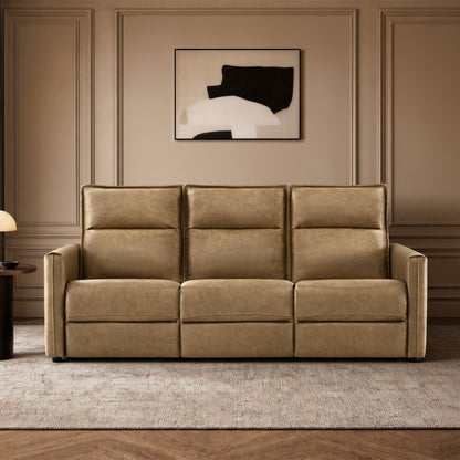 Jared Genuine Leather Wall Hugger 3-Seater Modular Reclining Sofa with Power Headrest