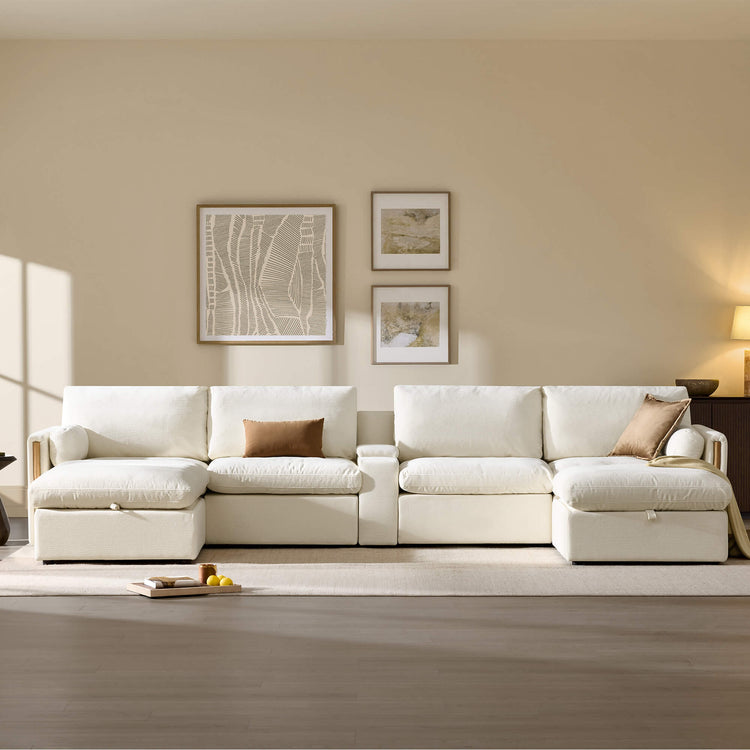 Jonathan Modern Cozy Chenille 6-seat Modular Sofa with Hidden Storage