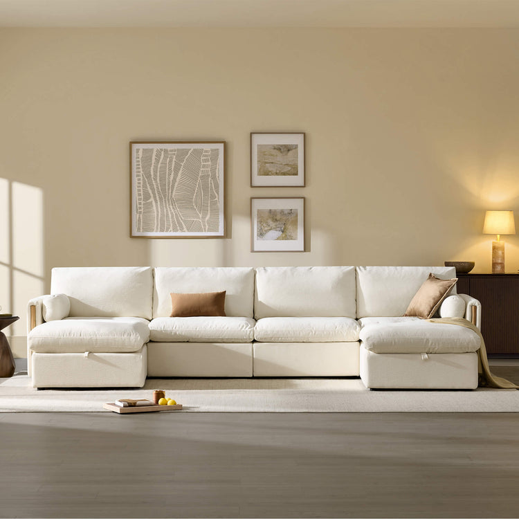 Jonathan Modern Cozy Chenille 6-seat Modular Sofa with Hidden Storage