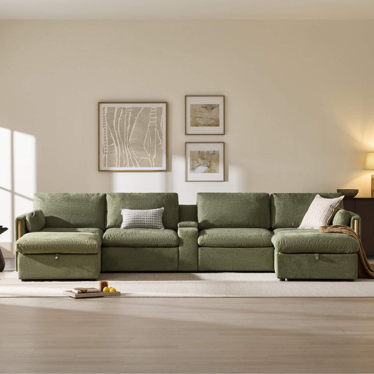 Jonathan Modern Cozy Chenille 6-seat Modular Sofa with Hidden Storage
