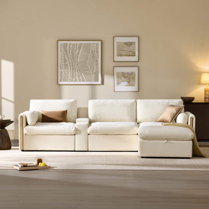 Jonathan Modern Cozy Chenille 4-seat Modular Sofa with Hidden Storage