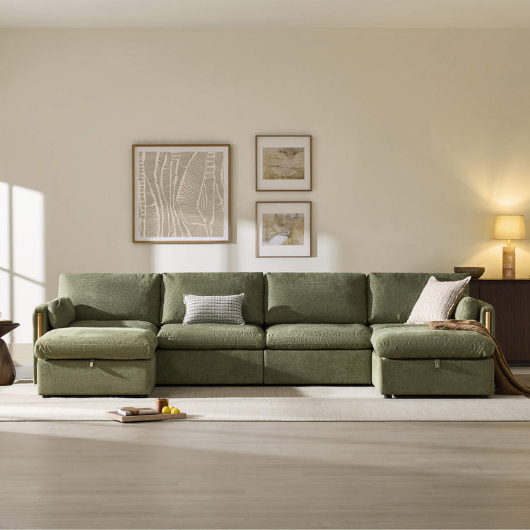 Jonathan Modern Cozy Chenille 6-seat Modular Sofa with Hidden Storage