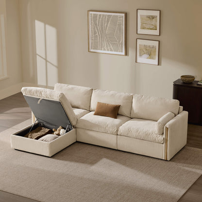 Jonathan Modern Cozy Chenille 4-seat Modular Sofa with Hidden Storage