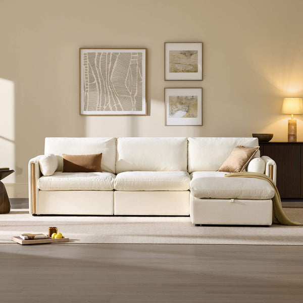 Jonathan Modern Cozy Chenille 4-seat Modular Sofa with Hidden Storage
