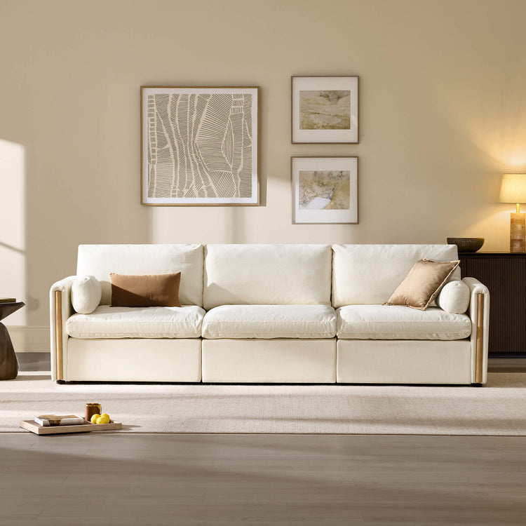 Jonathan Modern Cozy Chenille 3-seat Modular Sofa with Hidden Storage