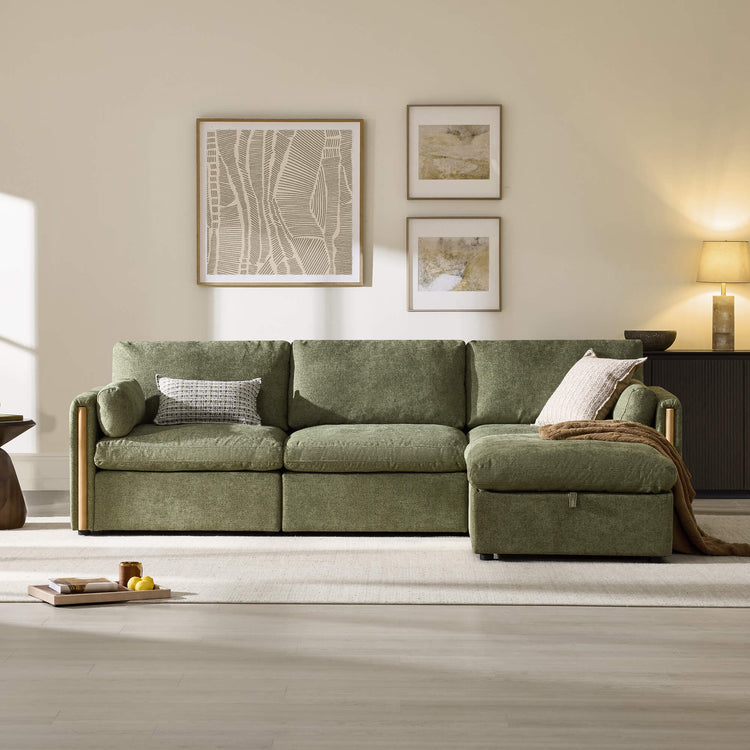 Jonathan Modern Cozy Chenille 4-seat Modular Sofa with Hidden Storage
