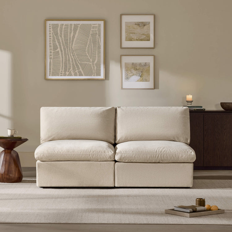 Jonathan Modern Cozy Chenille Sofa Armless Chair