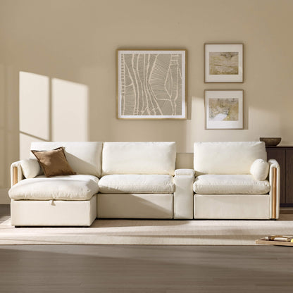 Jonathan Modern Cozy Chenille 4-seat Modular Sofa with Hidden Storage