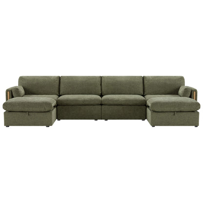 Jonathan Modern Cozy Chenille 6-seat Modular Sofa with Hidden Storage