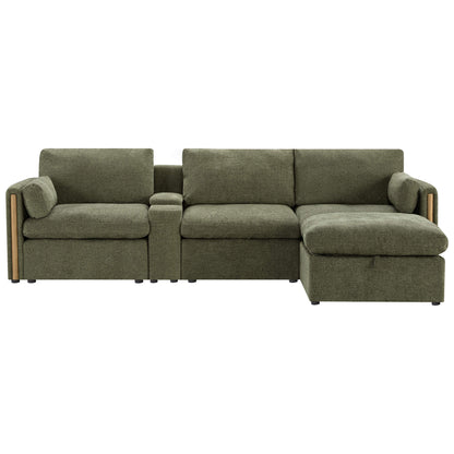 Jonathan Modern Cozy Chenille 4-seat Modular Sofa with Hidden Storage