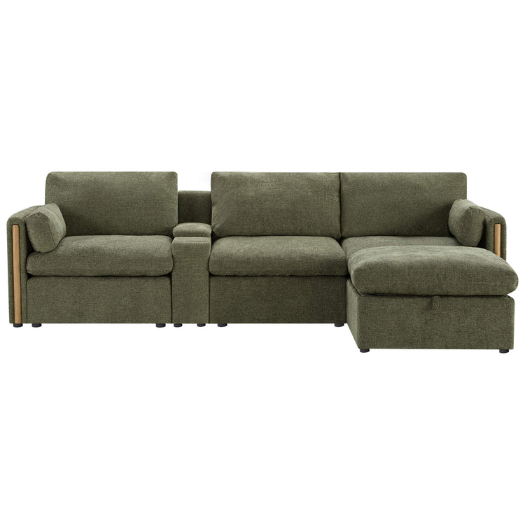 Jonathan Modern Cozy Chenille 4-seat Modular Sofa with Hidden Storage