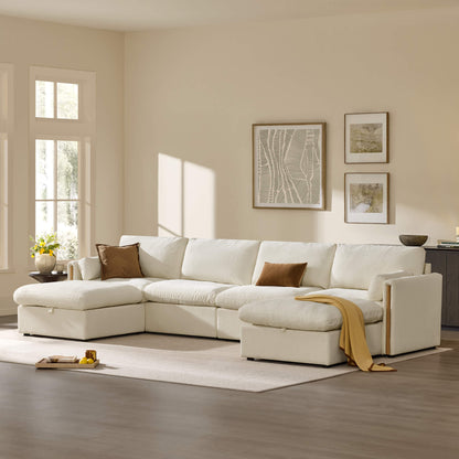 Jonathan Modern Cozy Chenille 6-seat Modular Sofa with Hidden Storage
