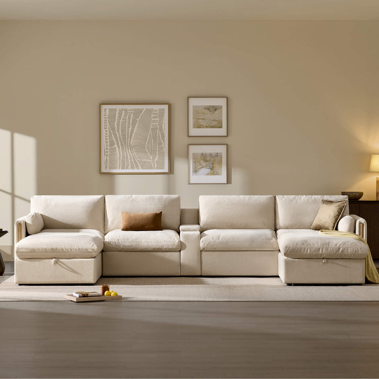 Jonathan Modern Cozy Chenille 6-seat Modular Sofa with Hidden Storage