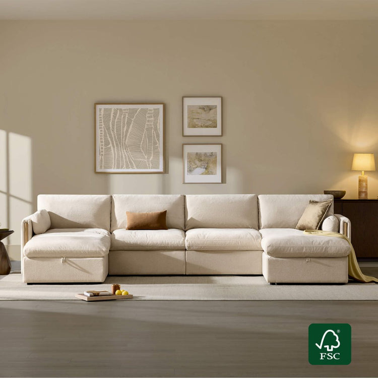 Jonathan Modern Cozy Chenille 6-seat Modular Sofa with Hidden Storage