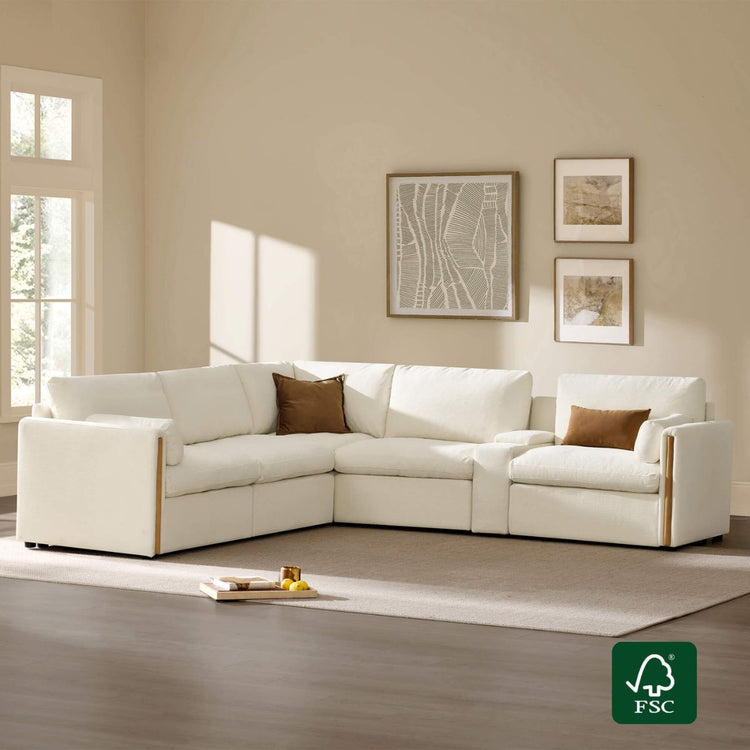 Jonathan Modern Cozy Chenille 5-seat Modular Sofa with Hidden Storage