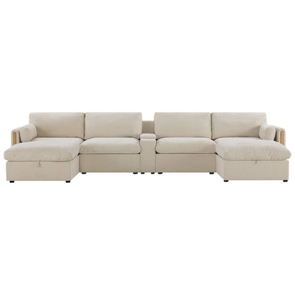 Jonathan Modern Cozy Chenille 6-seat Modular Sofa with Hidden Storage