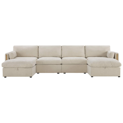 Jonathan Modern Cozy Chenille 6-seat Modular Sofa with Hidden Storage