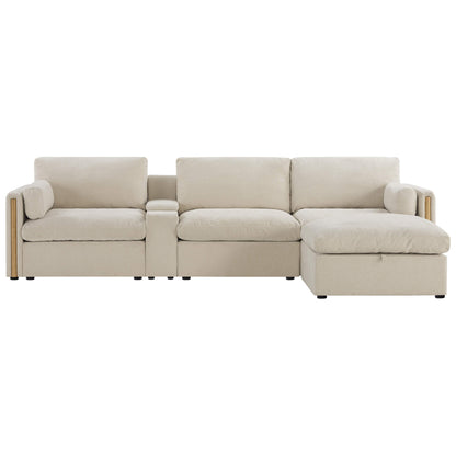 Jonathan Modern Cozy Chenille 4-seat Modular Sofa with Hidden Storage