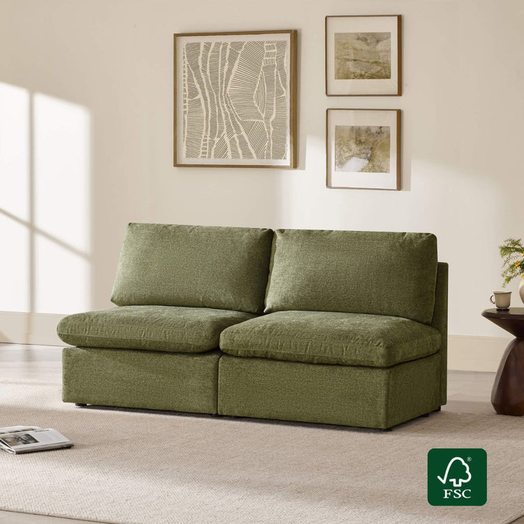 Jonathan Modern Cozy Chenille Sofa Armless Chair