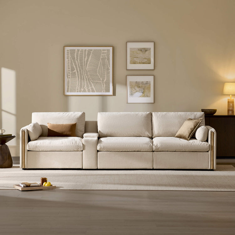 Jonathan Modern Cozy Chenille 3-seat Modular Sofa with Hidden Storage
