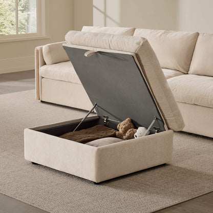 Jonathan Modern Cozy Chenille Sofa Ottoman